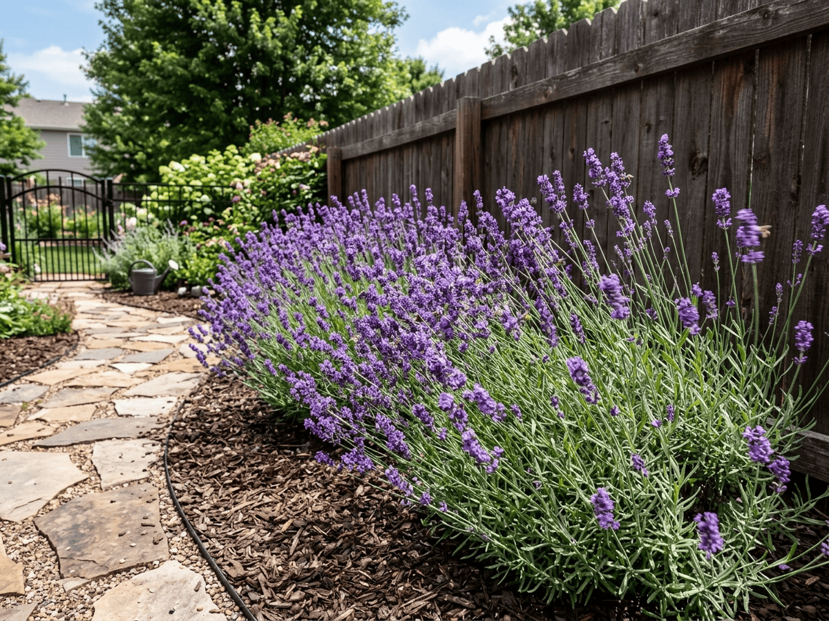Dutch Lavender in a garden setting