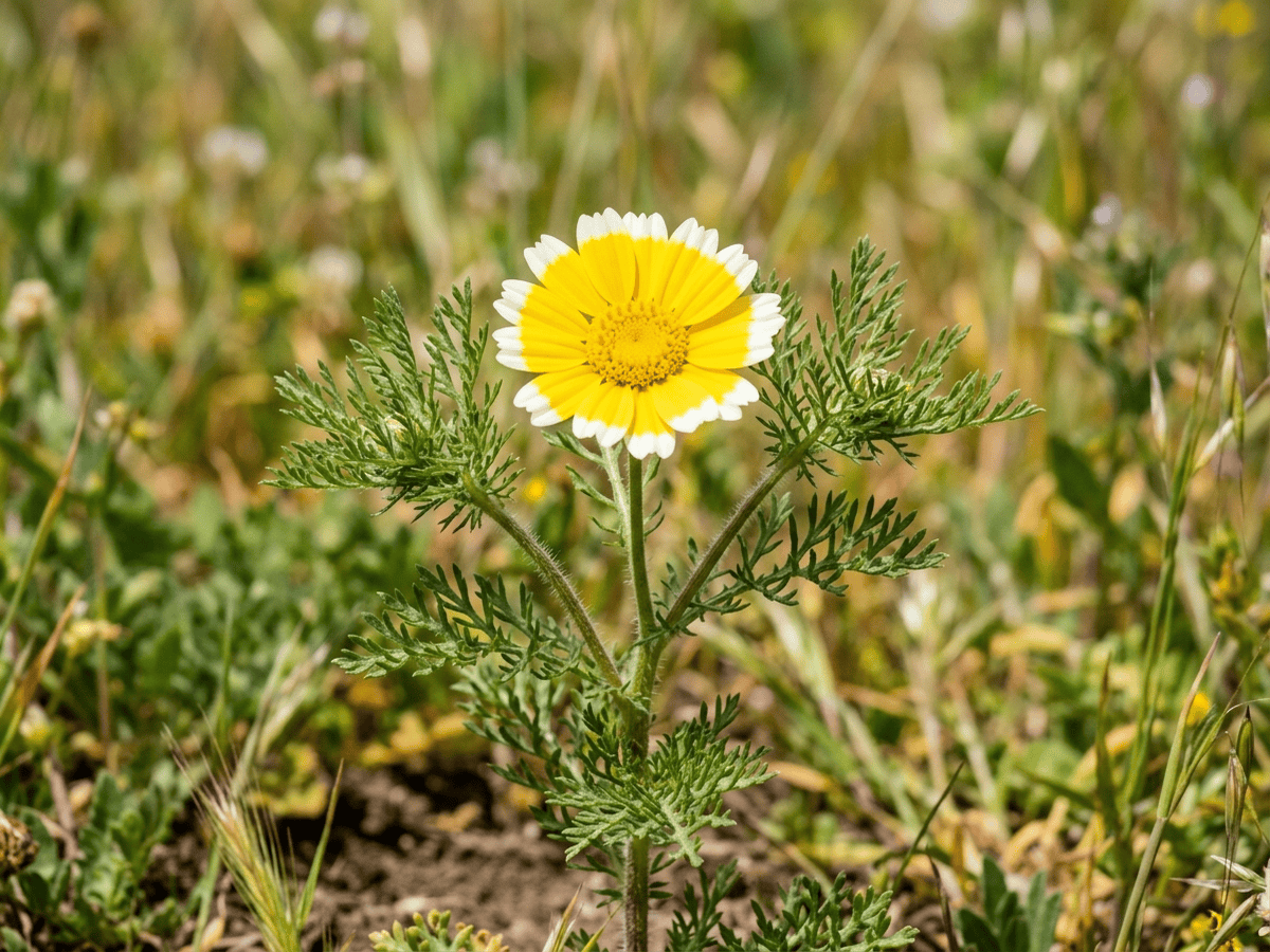 Layia (Layia platyglossa), pianta intera