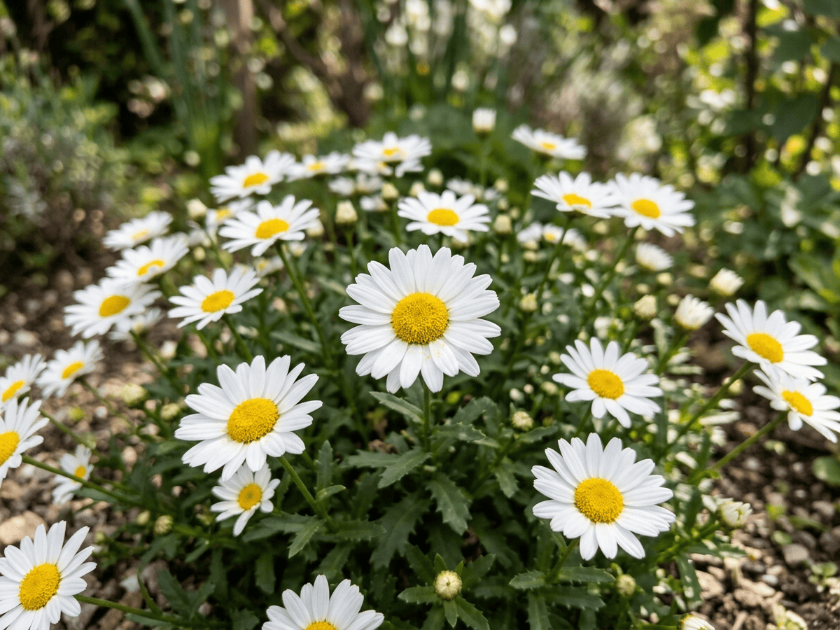 Mini-Marguerite — close-up of leaves and flowers