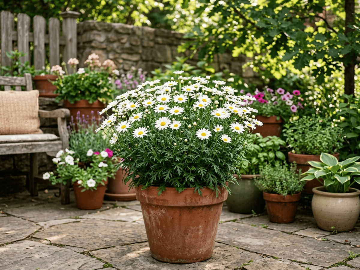 Mini-Marguerite in a garden setting