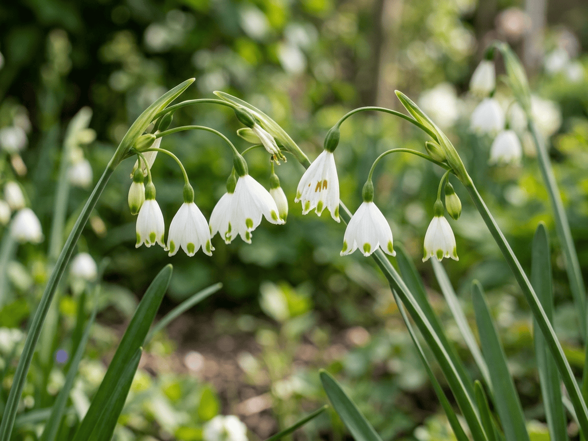 Summer Snowflake — close-up of leaves and flowers