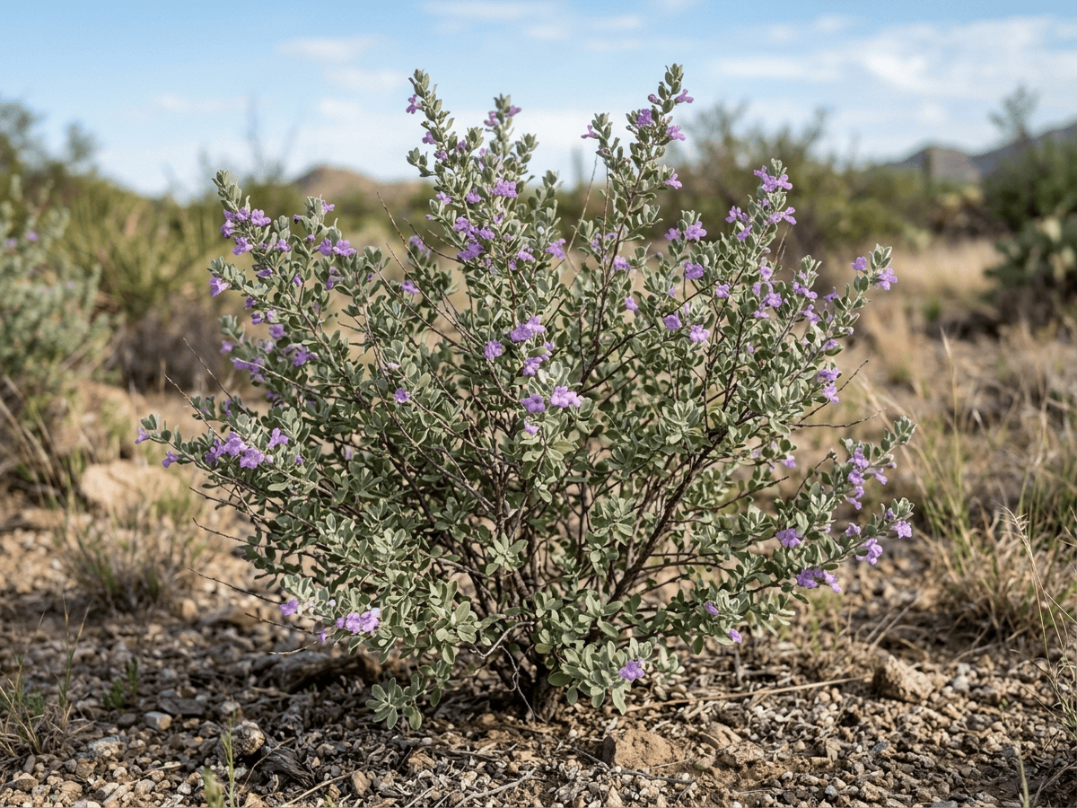 レウコフィルム・ラエウィガツム(Leucophyllum laevigatum)の全体像