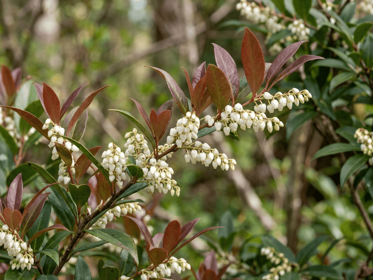 Cây leucothoe đầm lầy — dáng vẻ theo mùa