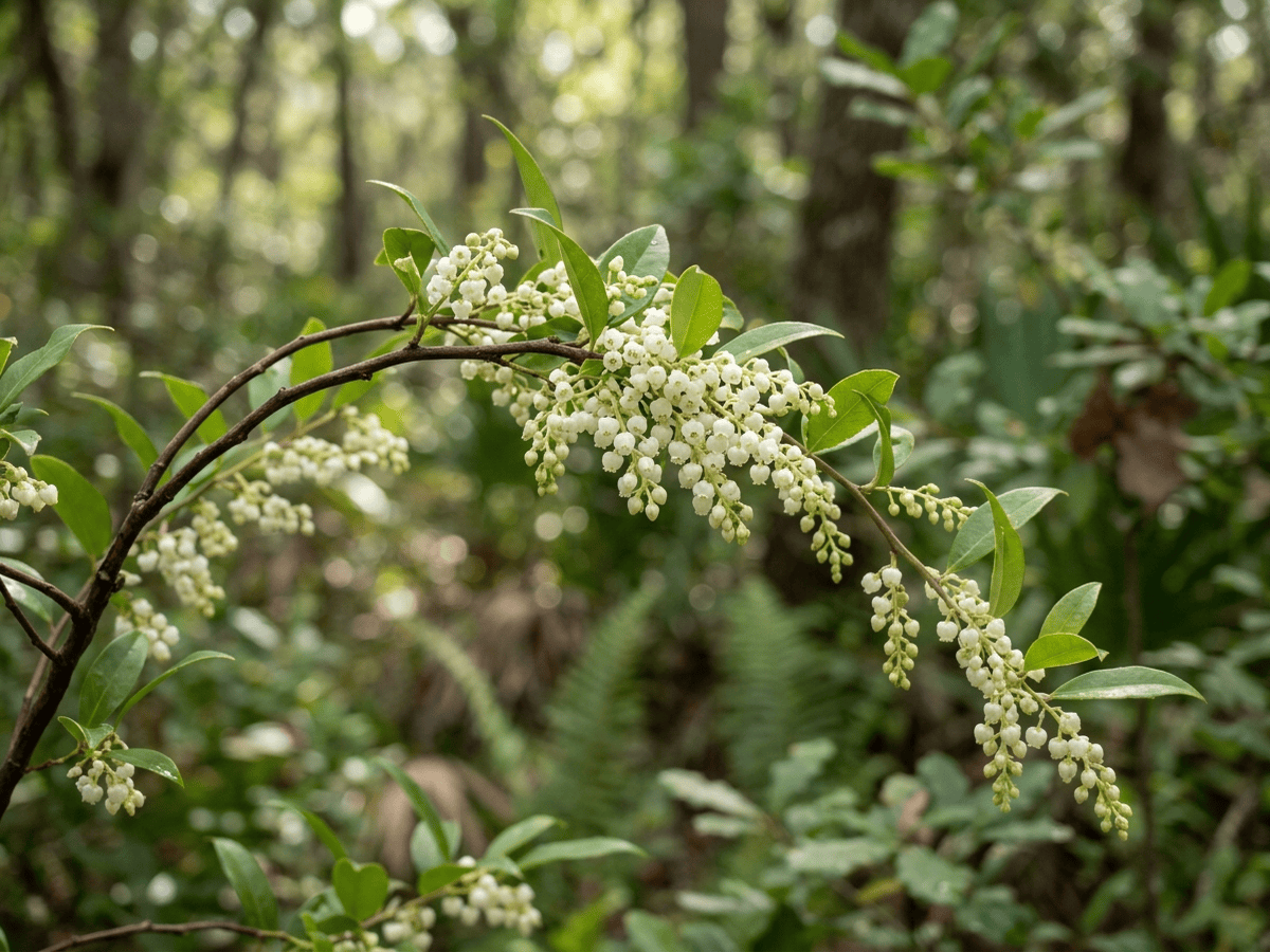 Cây leucothoe lá dương — dáng vẻ theo mùa