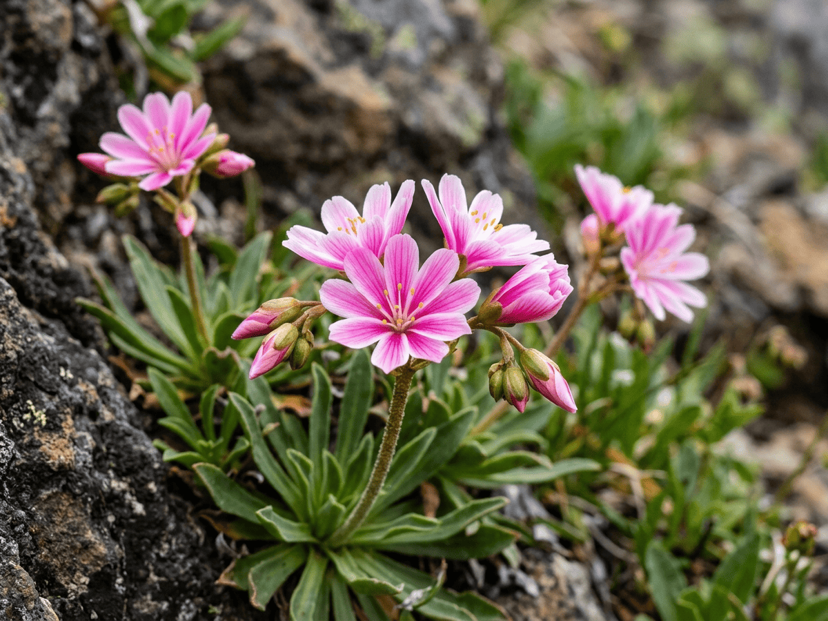 lewisia de Columbia — aspecto estacional