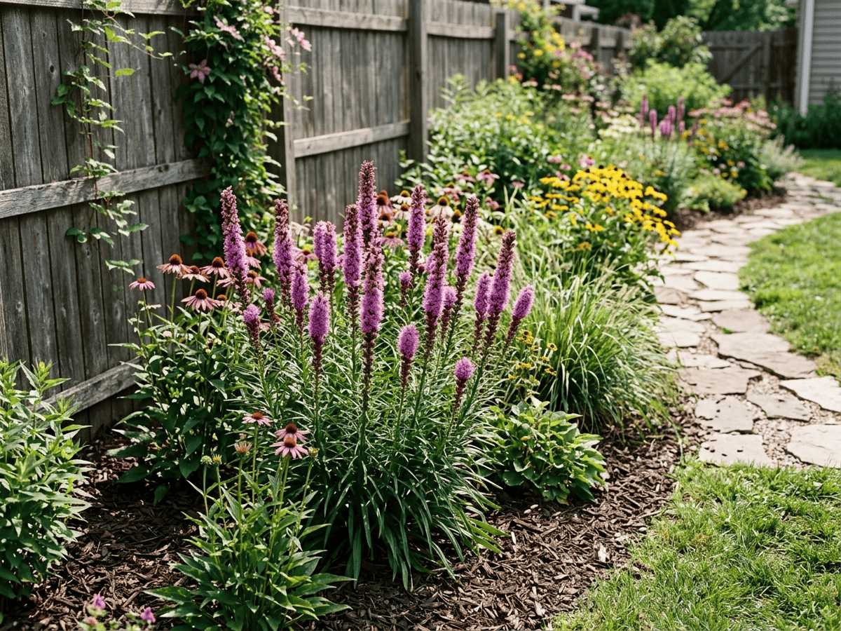 Dense Blazing Star in a garden setting