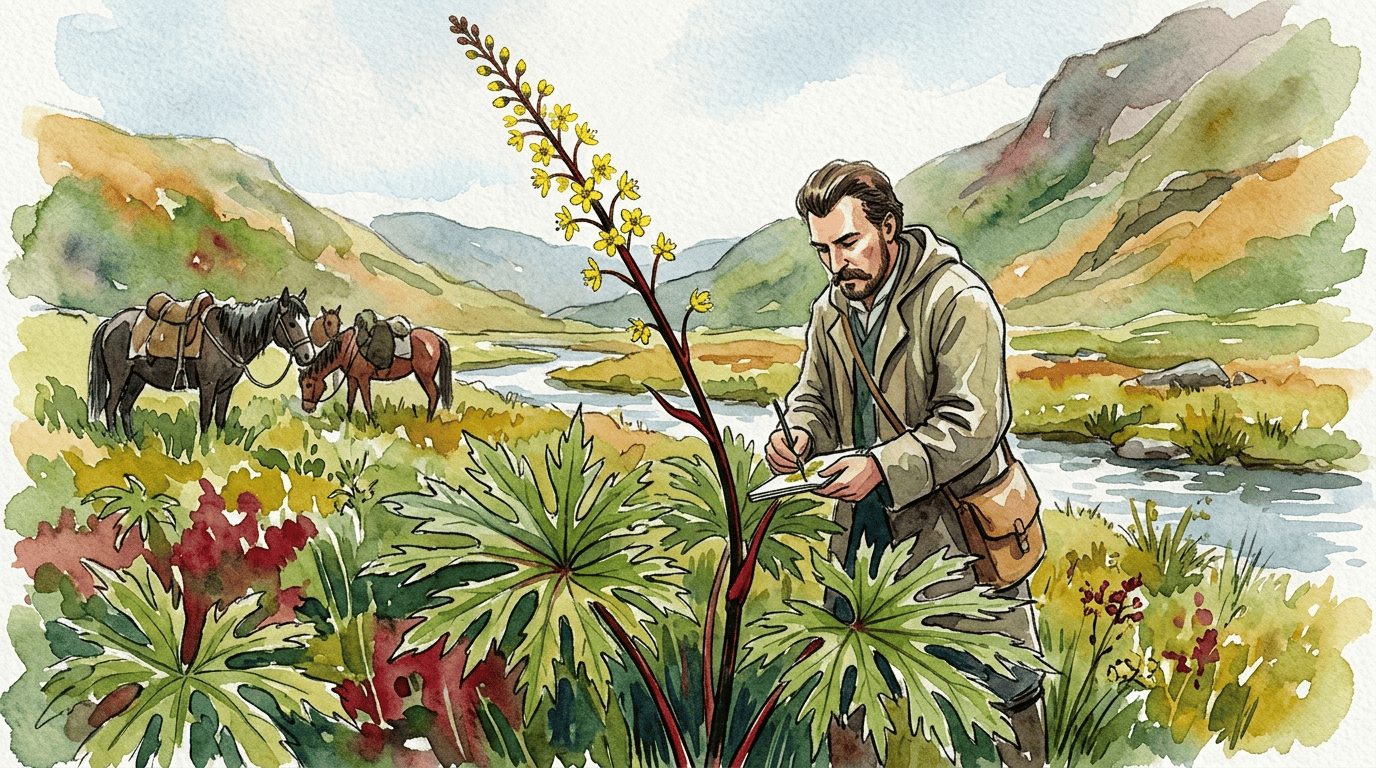 Tranh minh họa cảnh lịch sử về Cây lá báo Przewalski