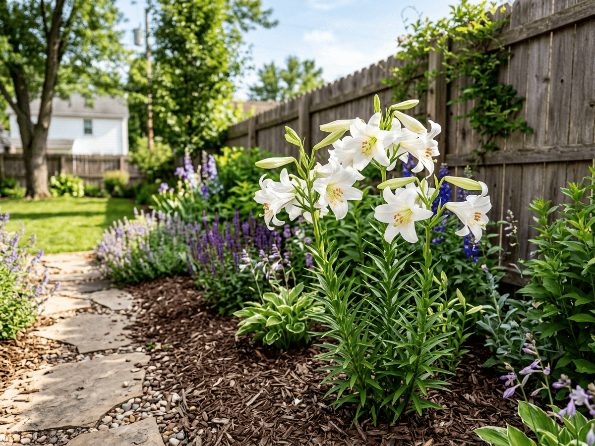 Madonna Lily in a garden setting