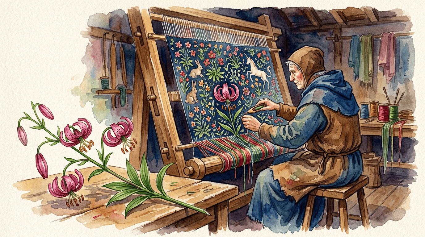 Scena storica illustrata per Giglio martagone