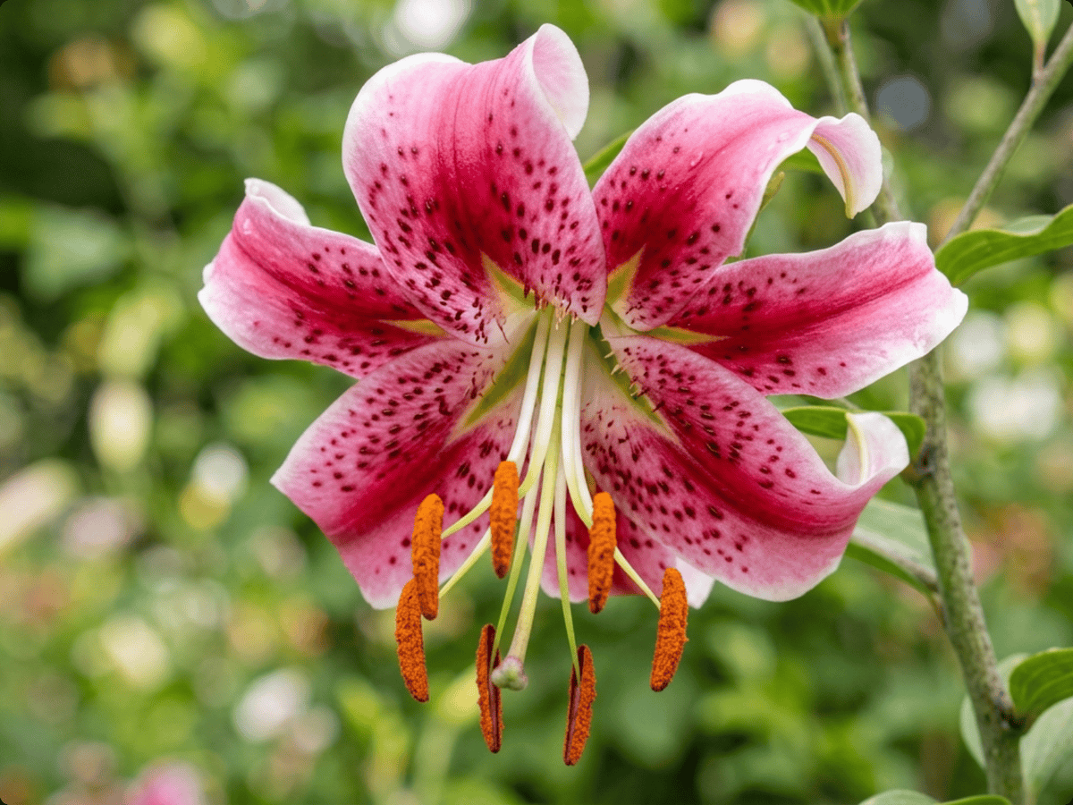 Lilien — Nahaufnahme von Blättern und Blüten