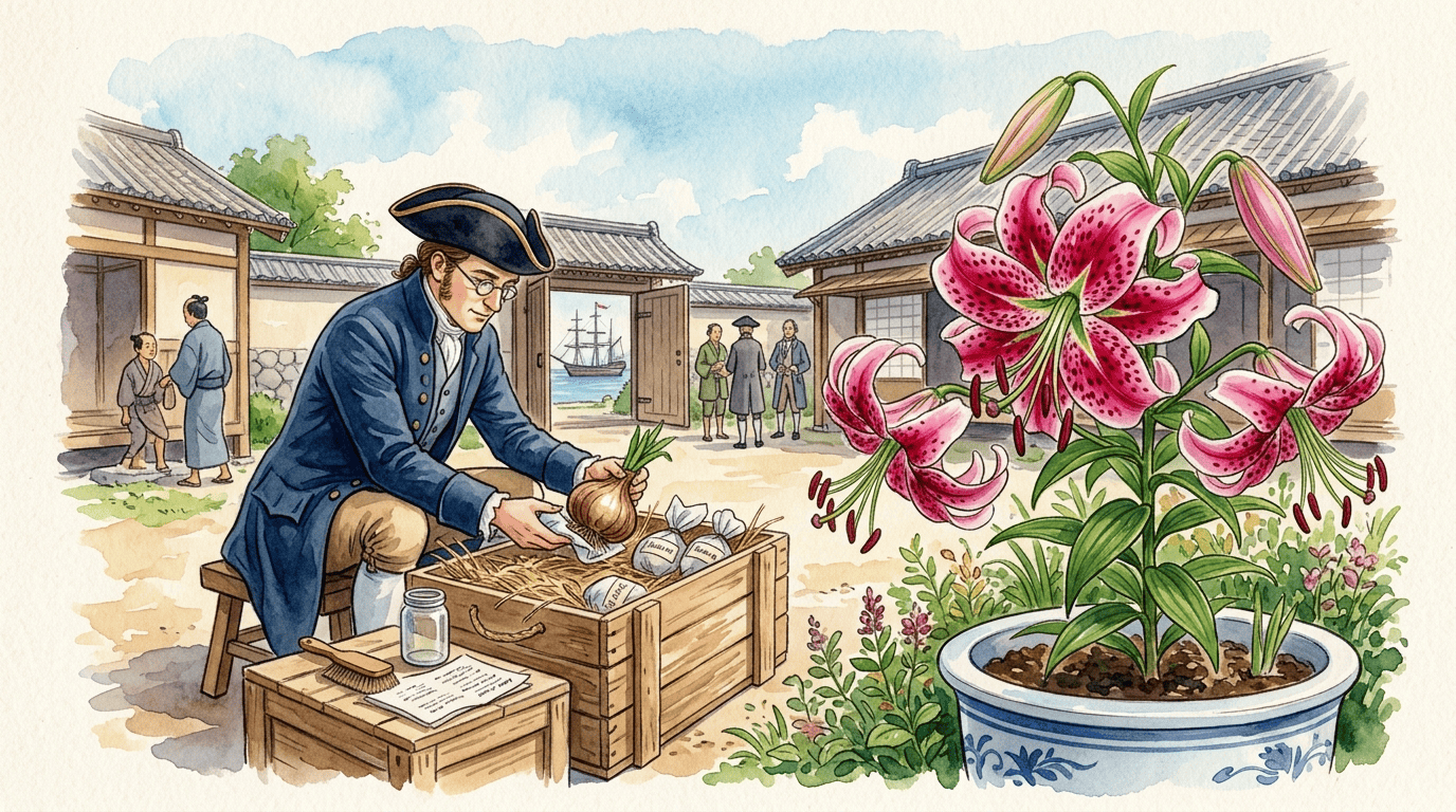 Illustrierte historische Szene zu Prachtlilie
