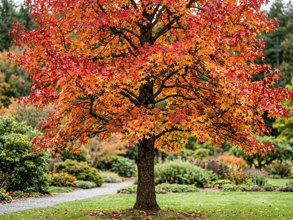 Liquidambar cinese (Liquidambar formosana), pianta intera