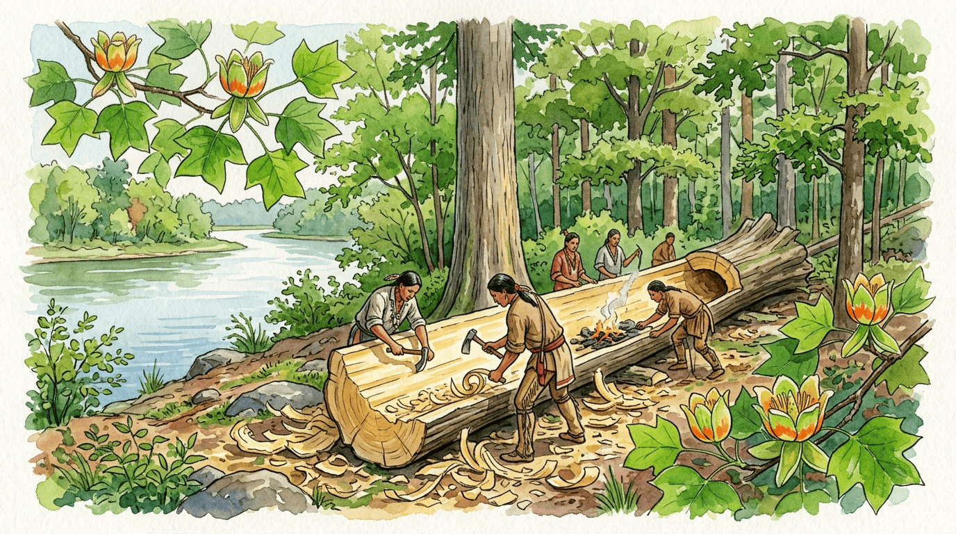 Illustrierte historische Szene zu Amerikanischer Tulpenbaum