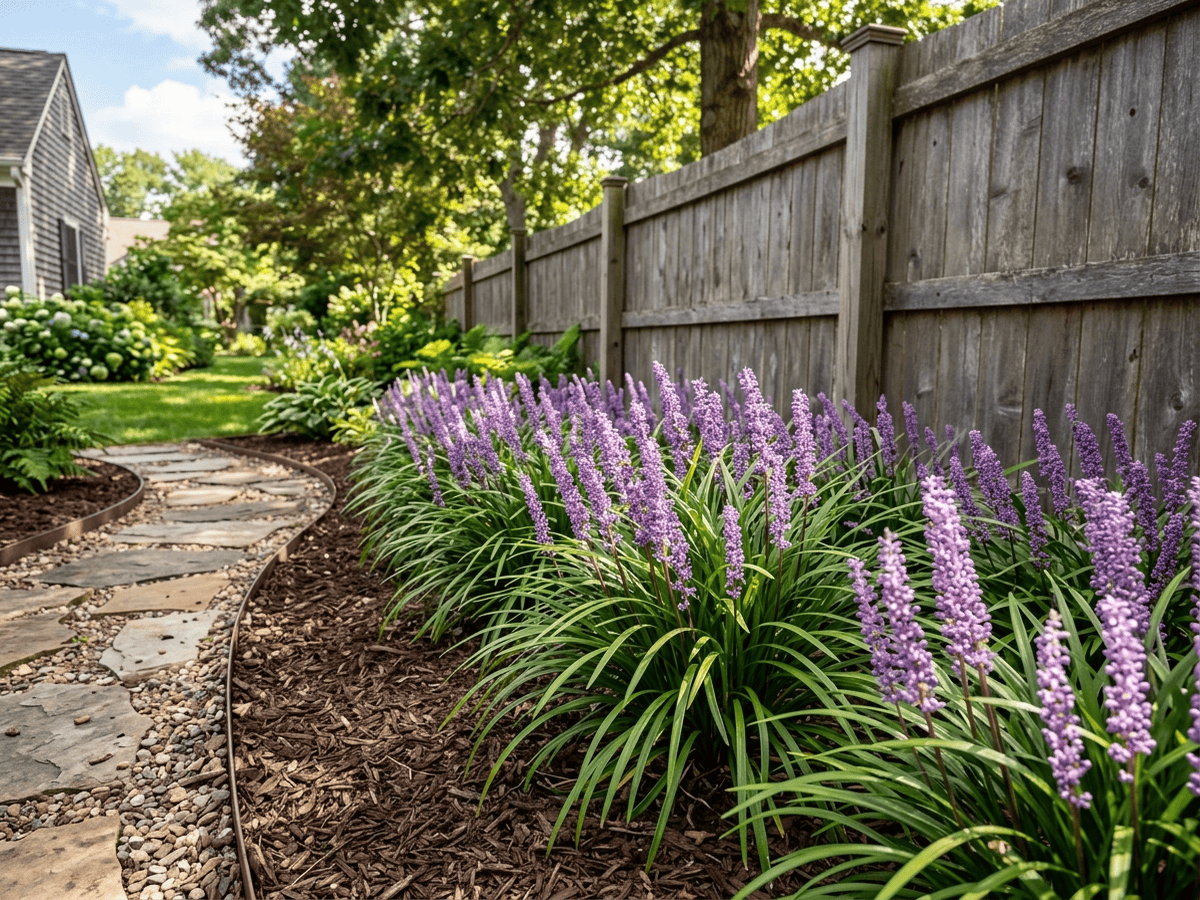 Liriope in a garden setting