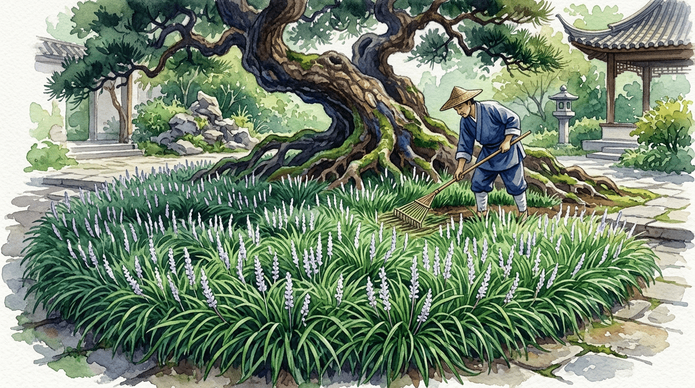 Scena storica illustrata per Liriope spicata
