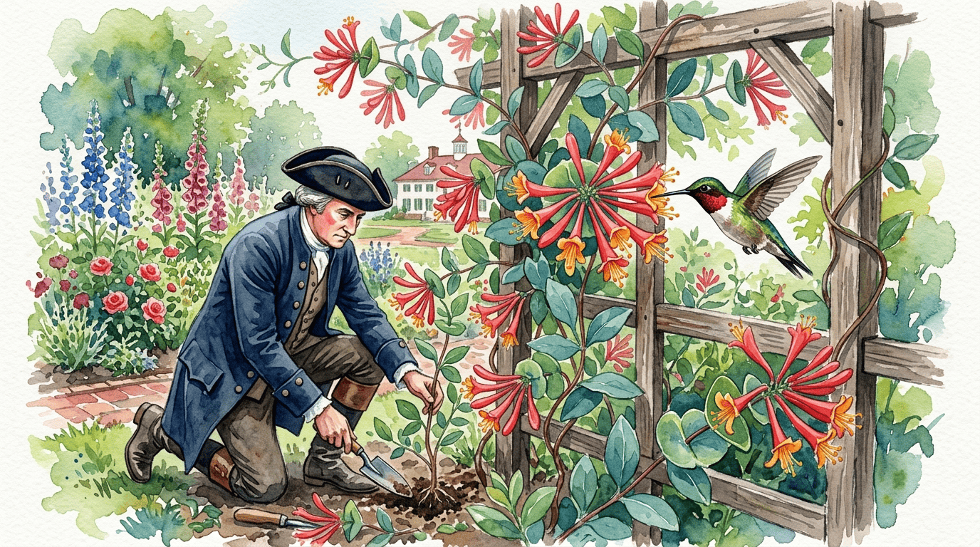 Scena storica illustrata per Caprifoglio corallo