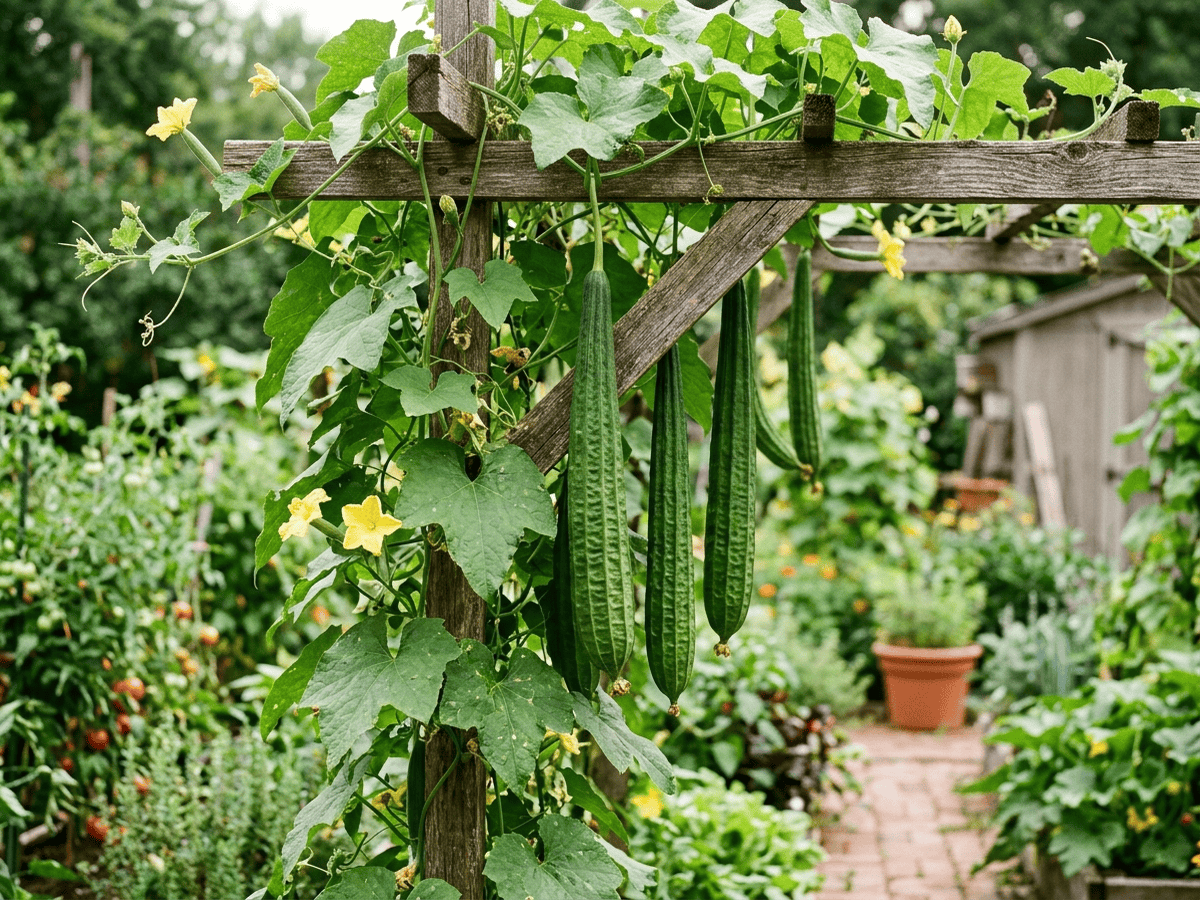 Schwammkürbis (Luffa aegyptiaca), ganze Pflanze