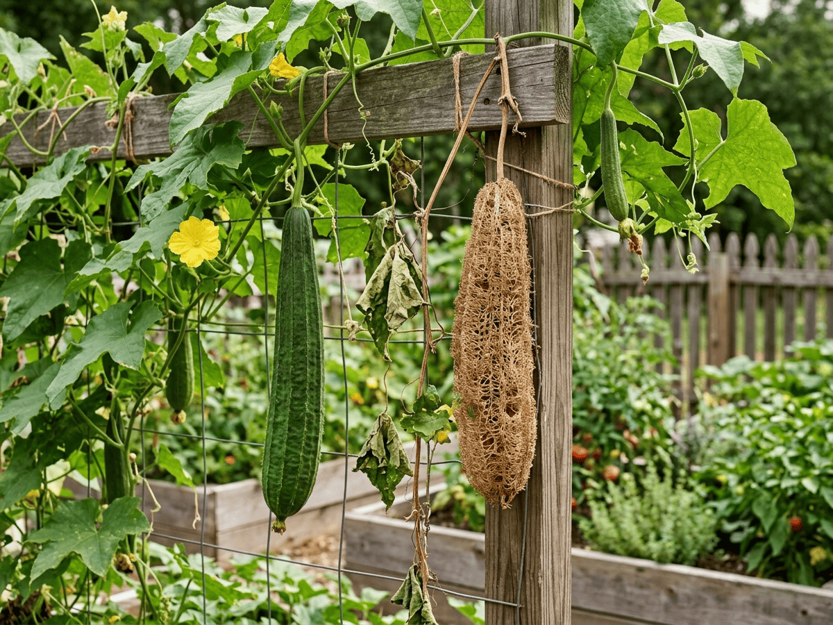 Schwammkürbis im Garten