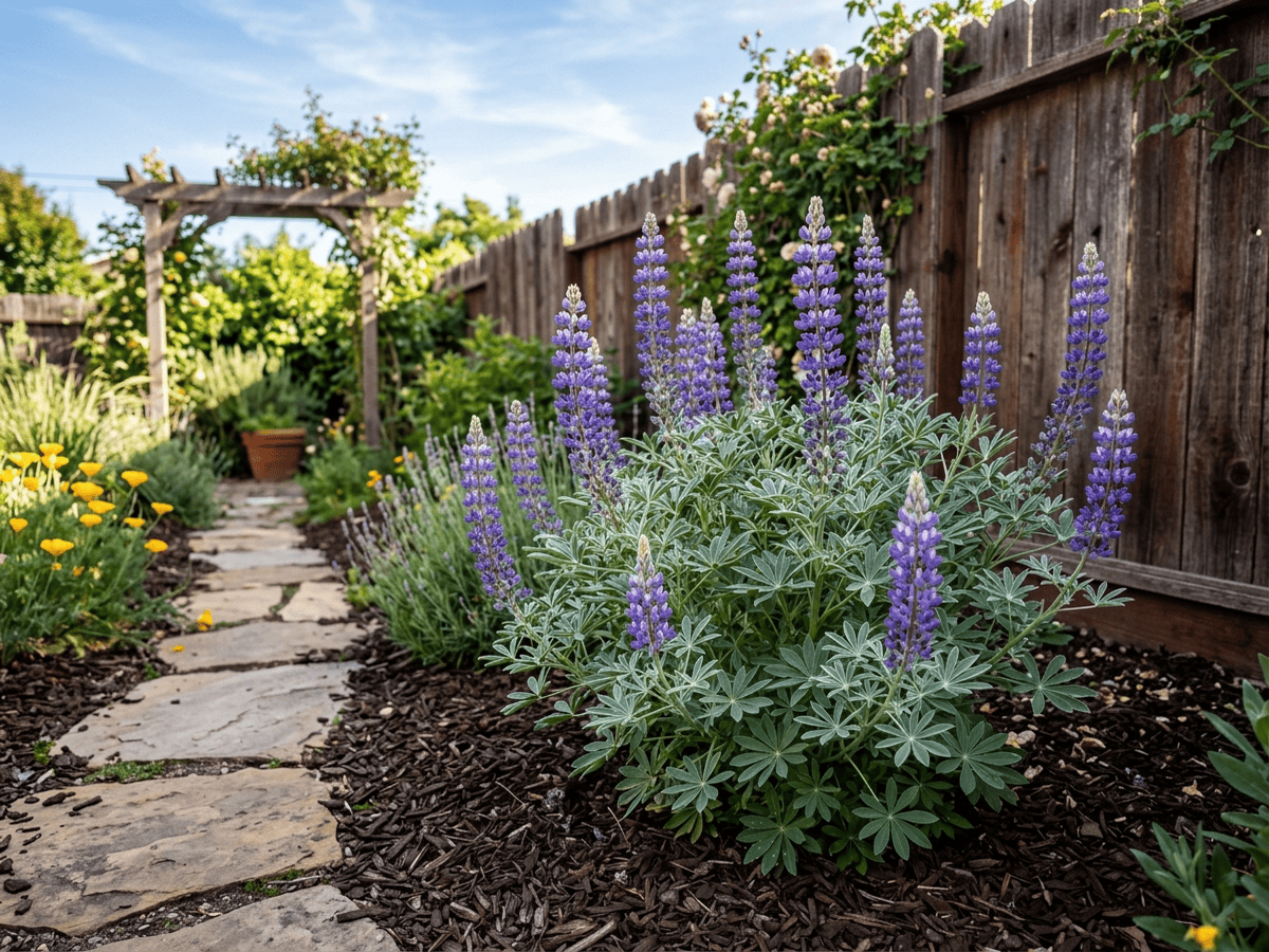 Silver Bush Lupine in a garden setting