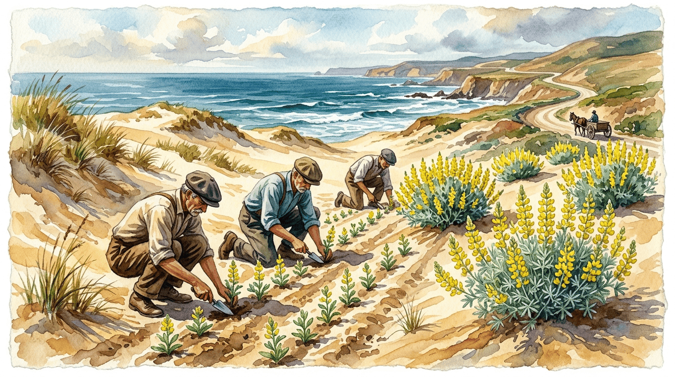 Scène historique illustrée pour Lupin arborescent