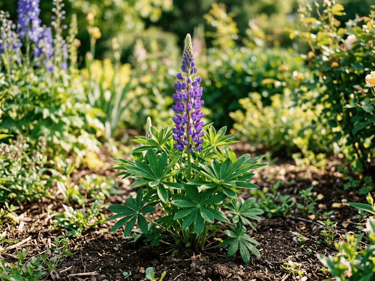 Lupino perenne (Lupinus polyphyllus), pianta intera