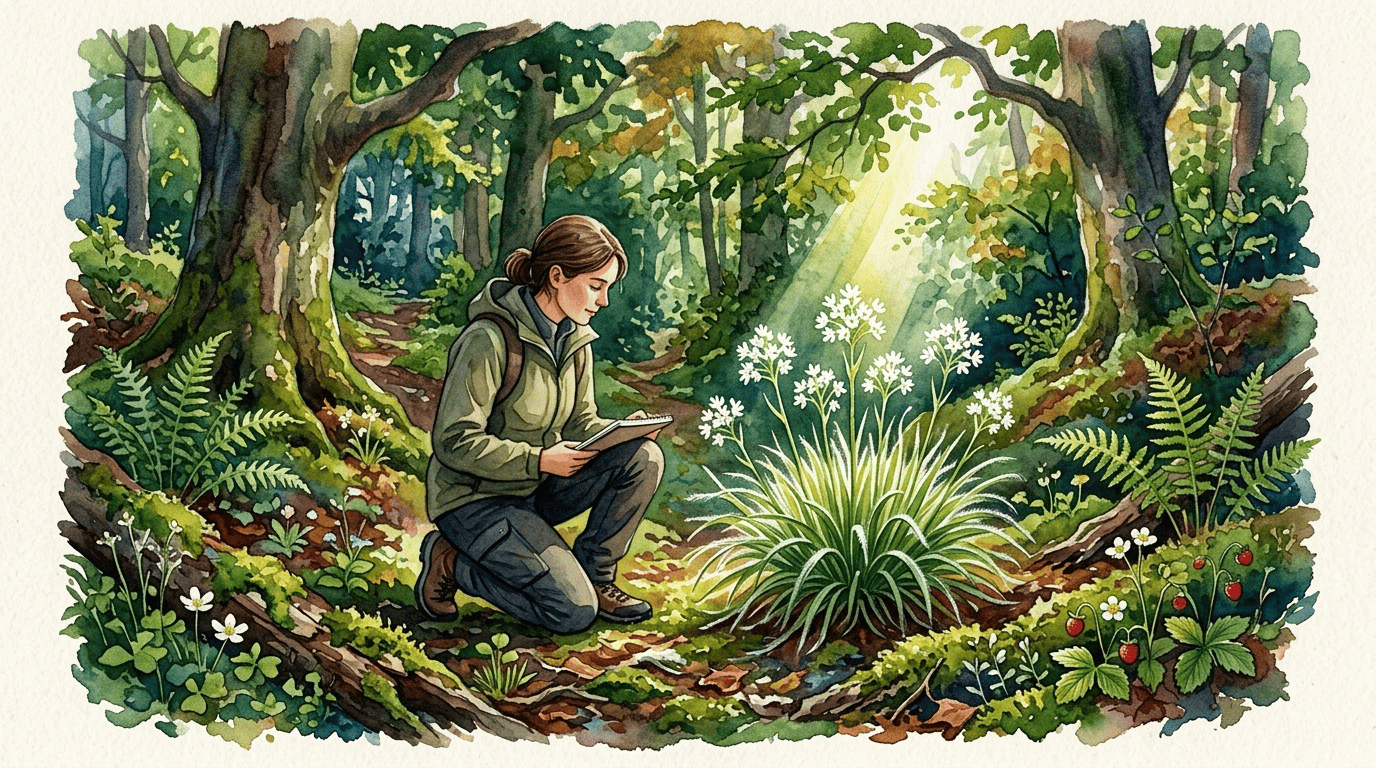 Illustrated historical scene for Snowy Woodrush