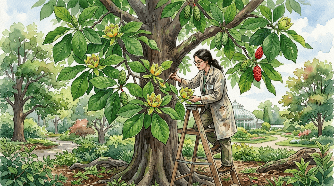 Scena storica illustrata per Magnolia acuminata