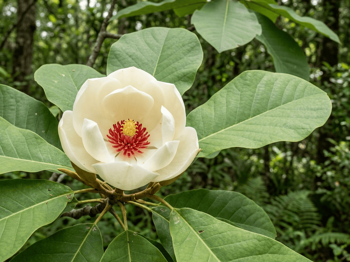 Ashe's Magnolia — close-up of leaves and flowers