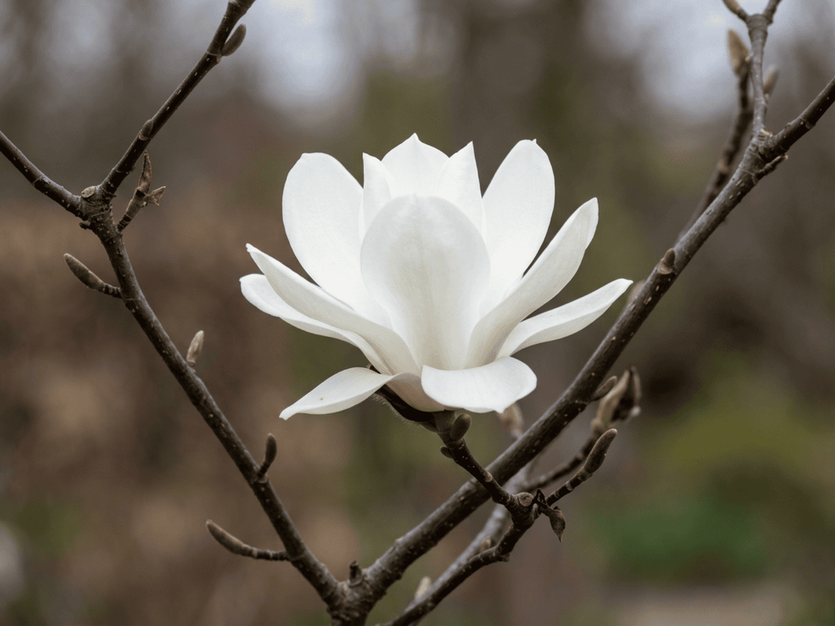 Yulan Magnolia — close-up of leaves and flowers