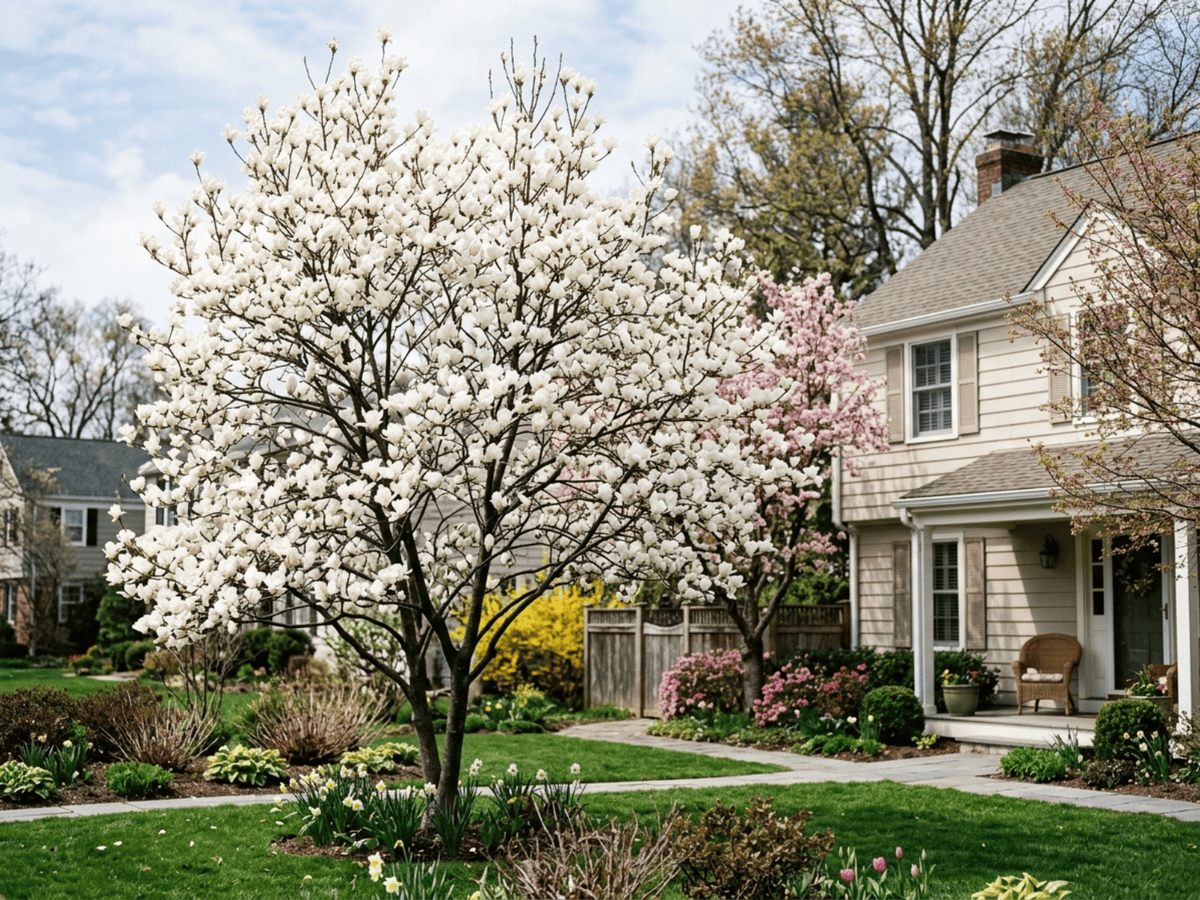 Yulan Magnolia in a garden setting