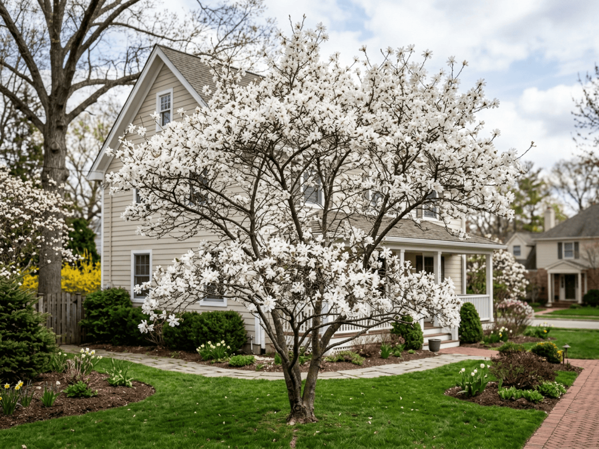 Kobus Magnolia in a garden setting