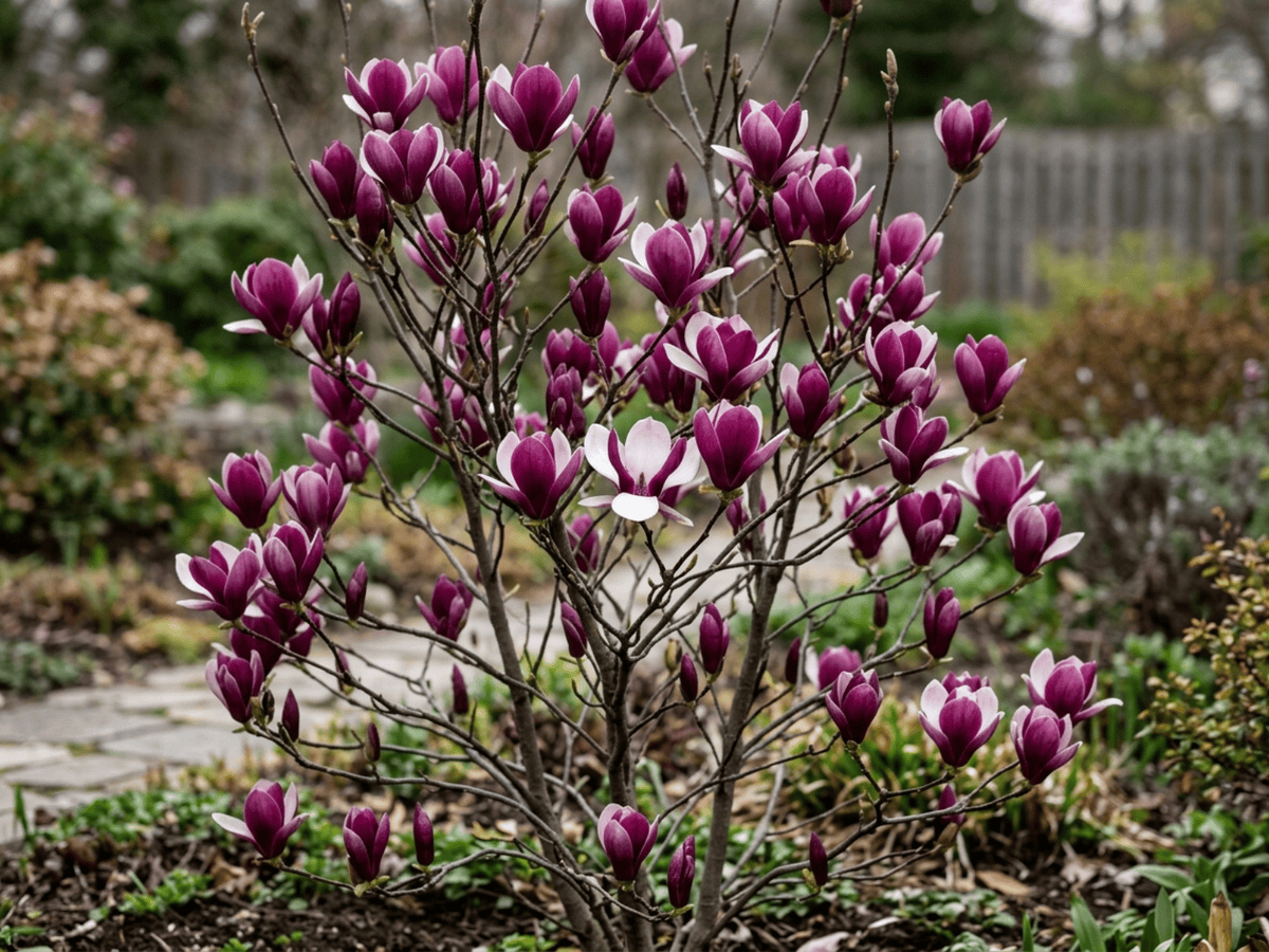 Magnolia gigliata (Magnolia liliiflora), pianta intera