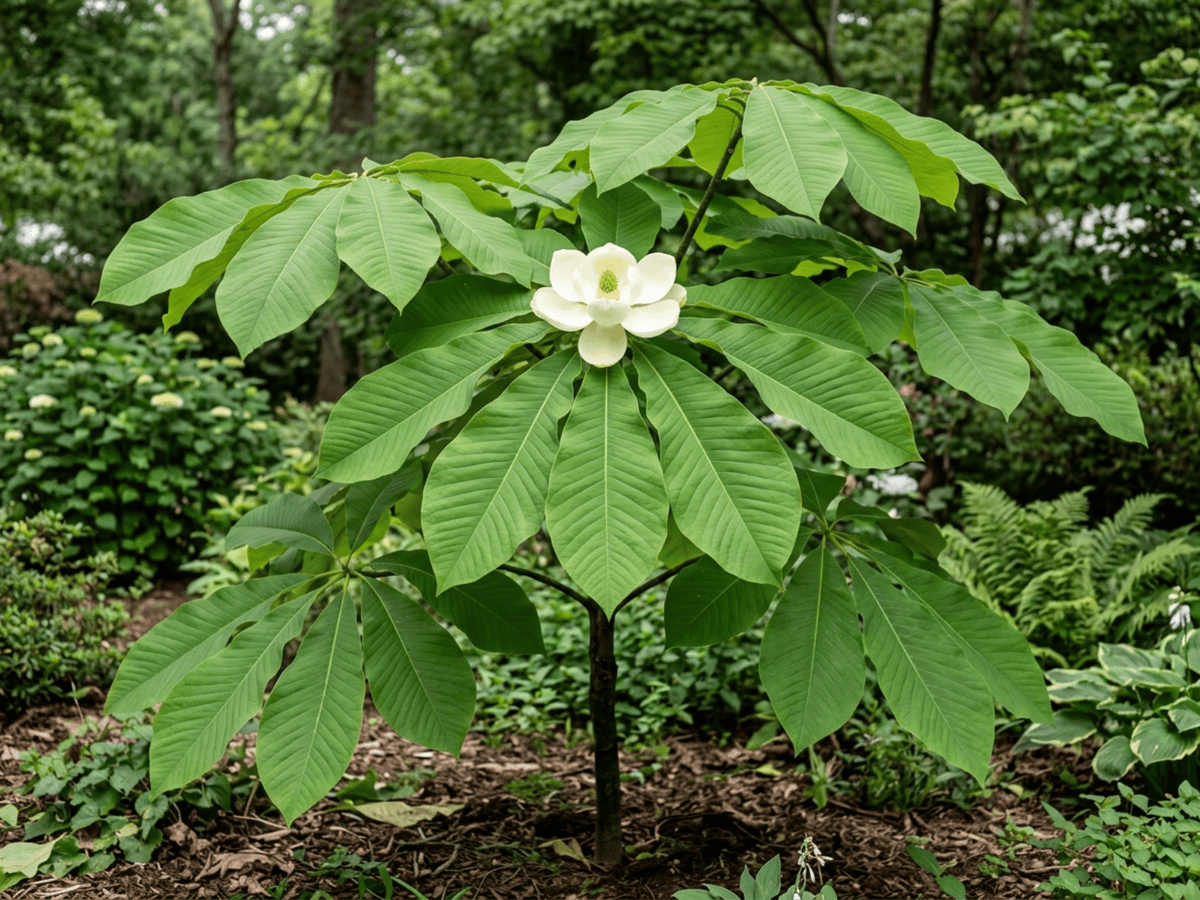 Umbrella Magnolia (Magnolia tripetala), whole plant