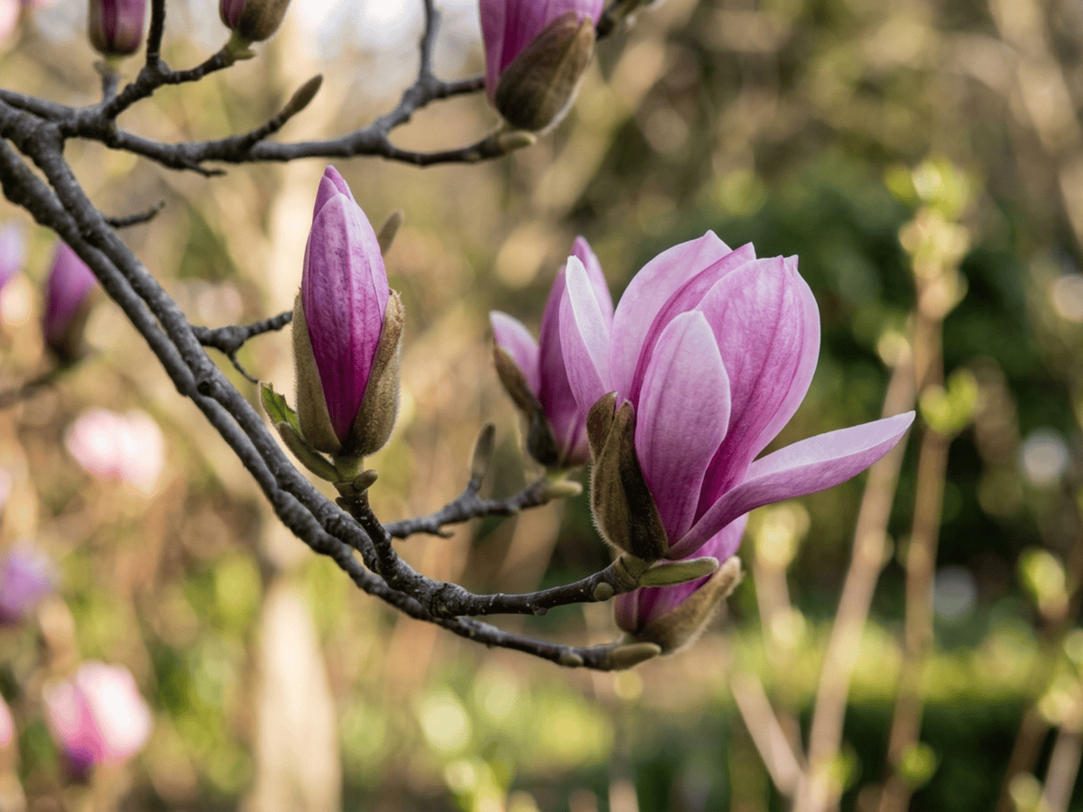 Tulpen-Magnolie — saisonales Erscheinungsbild