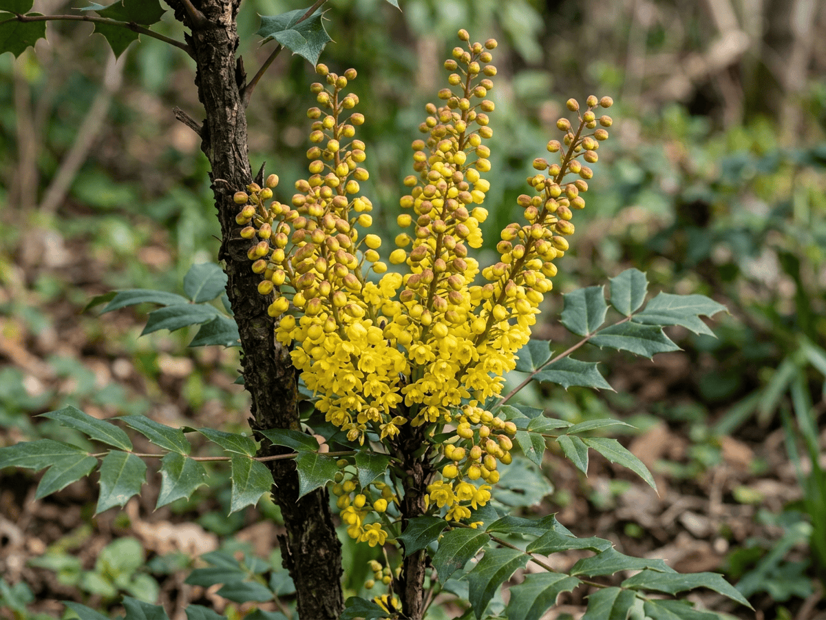Bérbero hojas de cuero — aspecto estacional