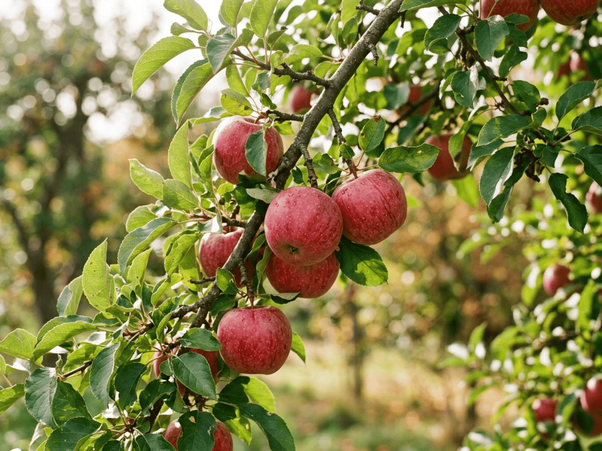 Apple — close-up of leaves and flowers