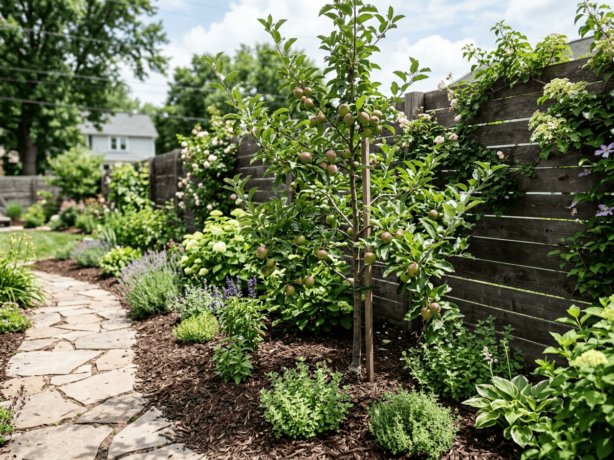 Apple in a garden setting