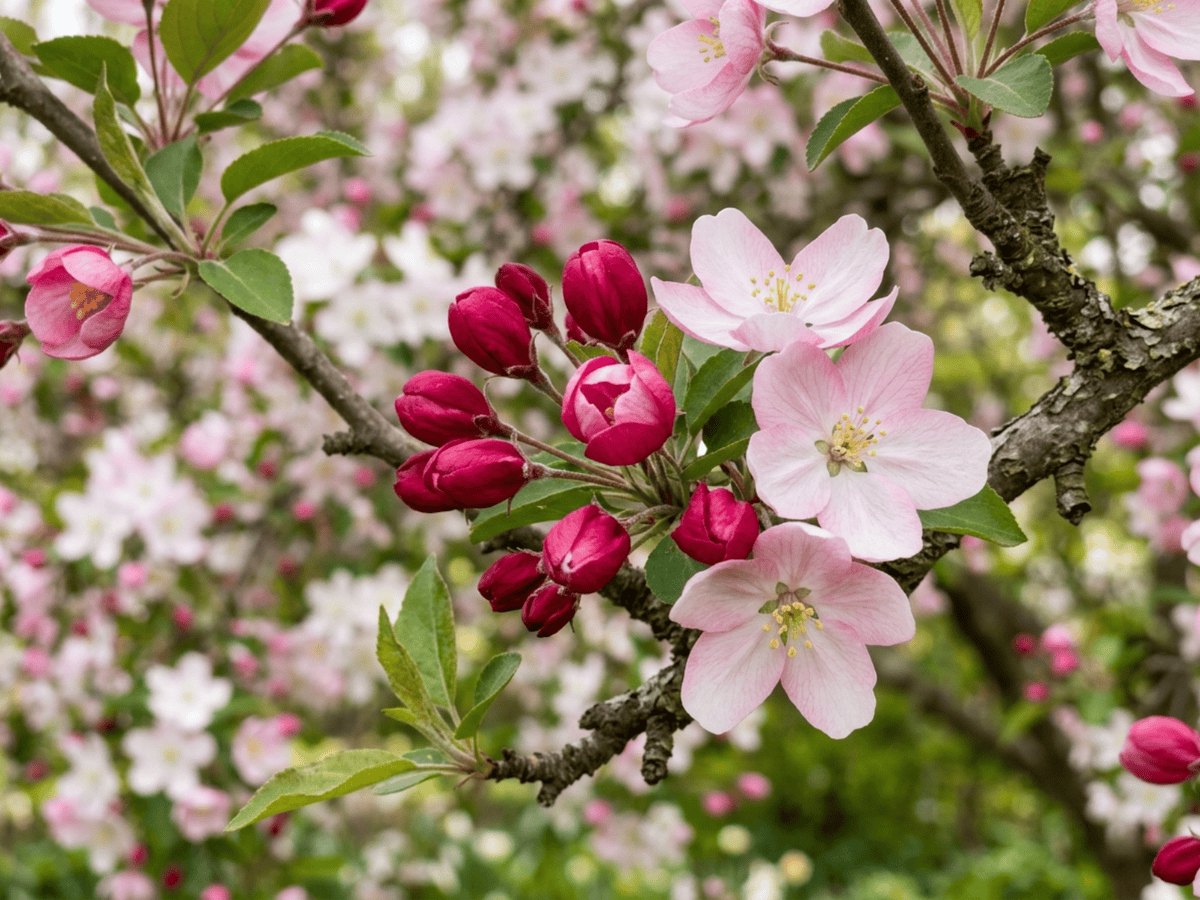 Japanischer Zierapfel — saisonales Erscheinungsbild
