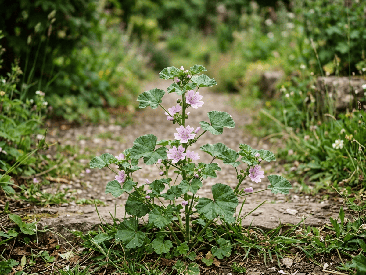 Weg-Malve (Malva neglecta), ganze Pflanze