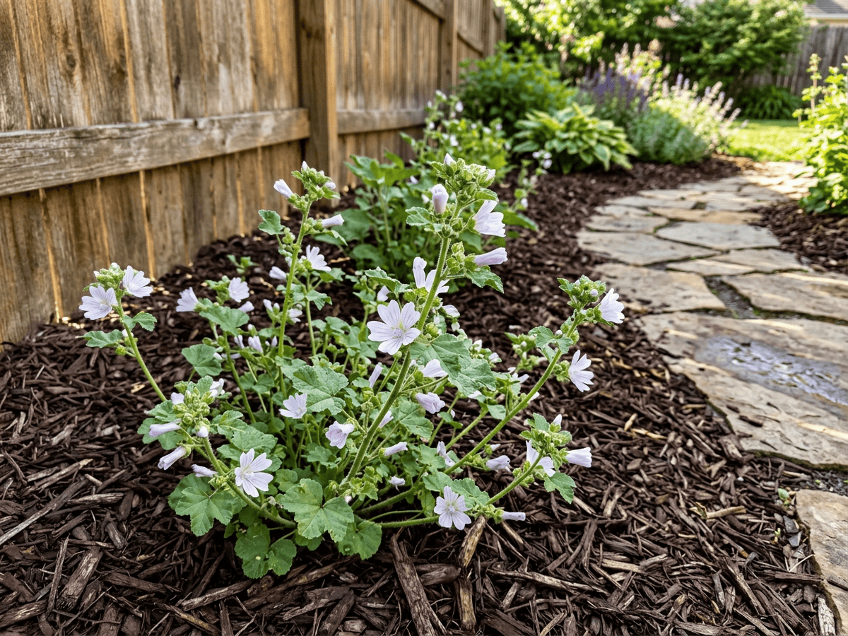 Weg-Malve im Garten