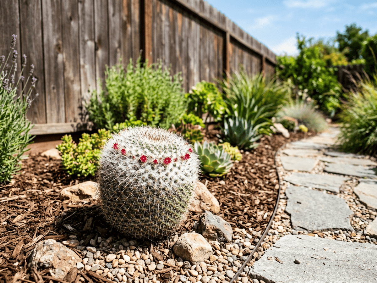 Old Woman Cactus in a garden setting