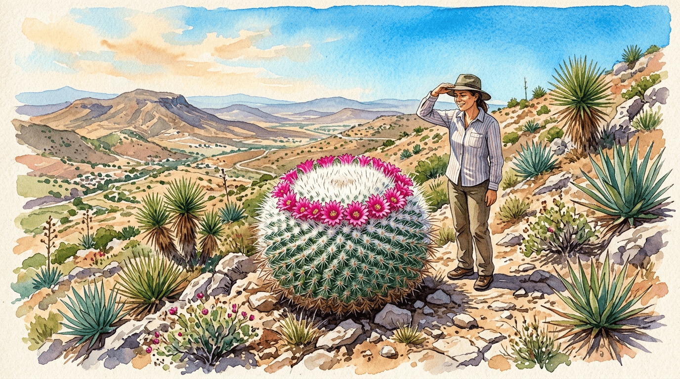 Illustrated historical scene for Old Woman Cactus