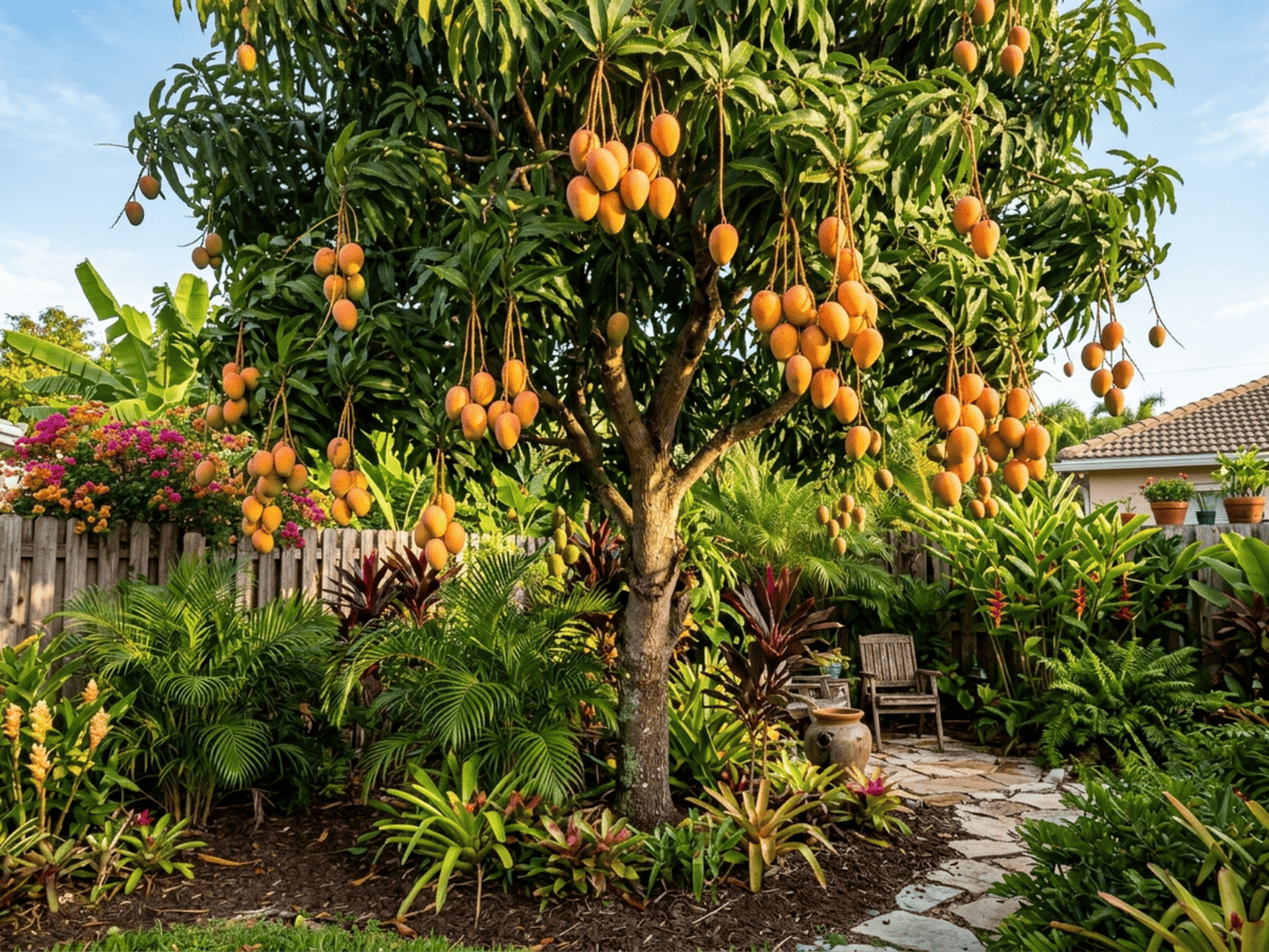 Indian Mango in a garden setting