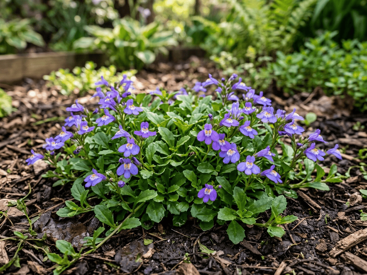 Mazus strisciante (Mazus reptans), pianta intera