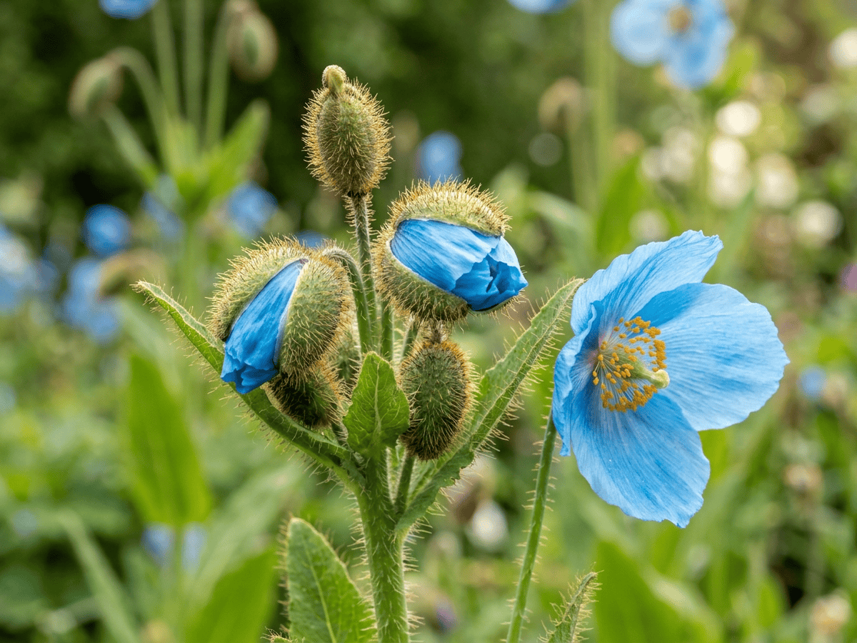 Papavero azzurro dell'Himalaya — aspetto stagionale