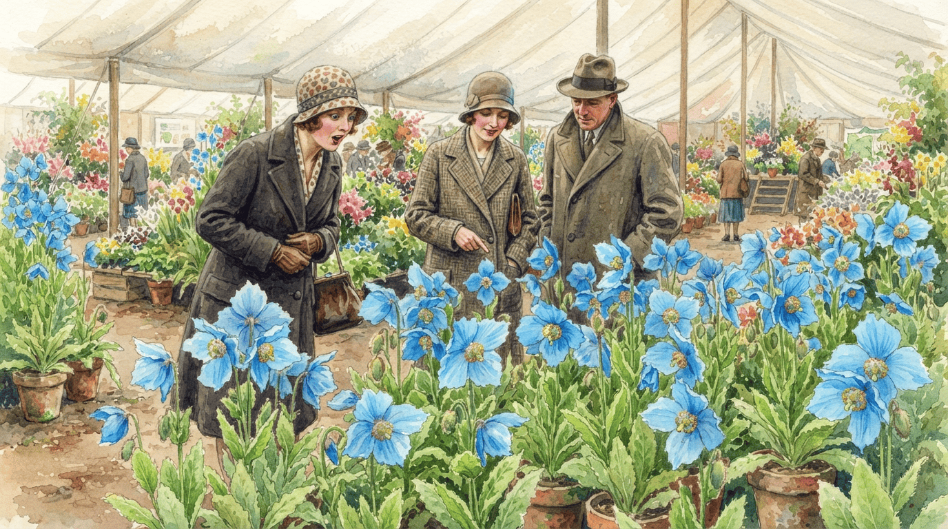 Scena storica illustrata per Papavero azzurro dell'Himalaya