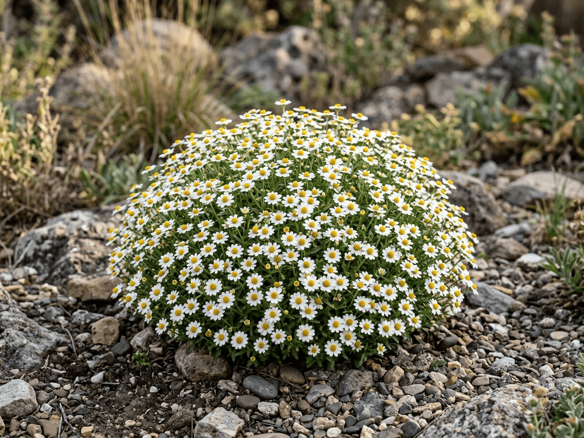 margarita pie negro (Melampodium leucanthum), planta completa