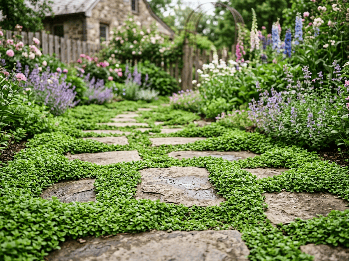 Corsican Mint in a garden setting