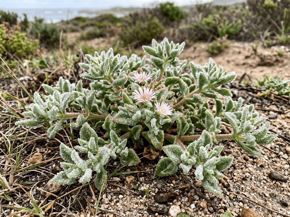 Crystalline Ice Plant (Mesembryanthemum crystallinum), whole plant