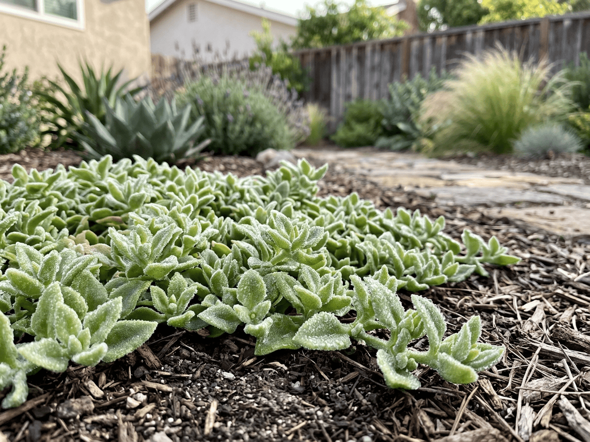 Crystalline Ice Plant in a garden setting